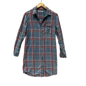 Moussy Faded Long Sleeve Plaid button down Dress Size XS-S